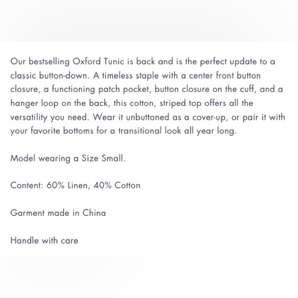 SOLID + STRIPED The Oxford Tunic - Picture 3 of 7